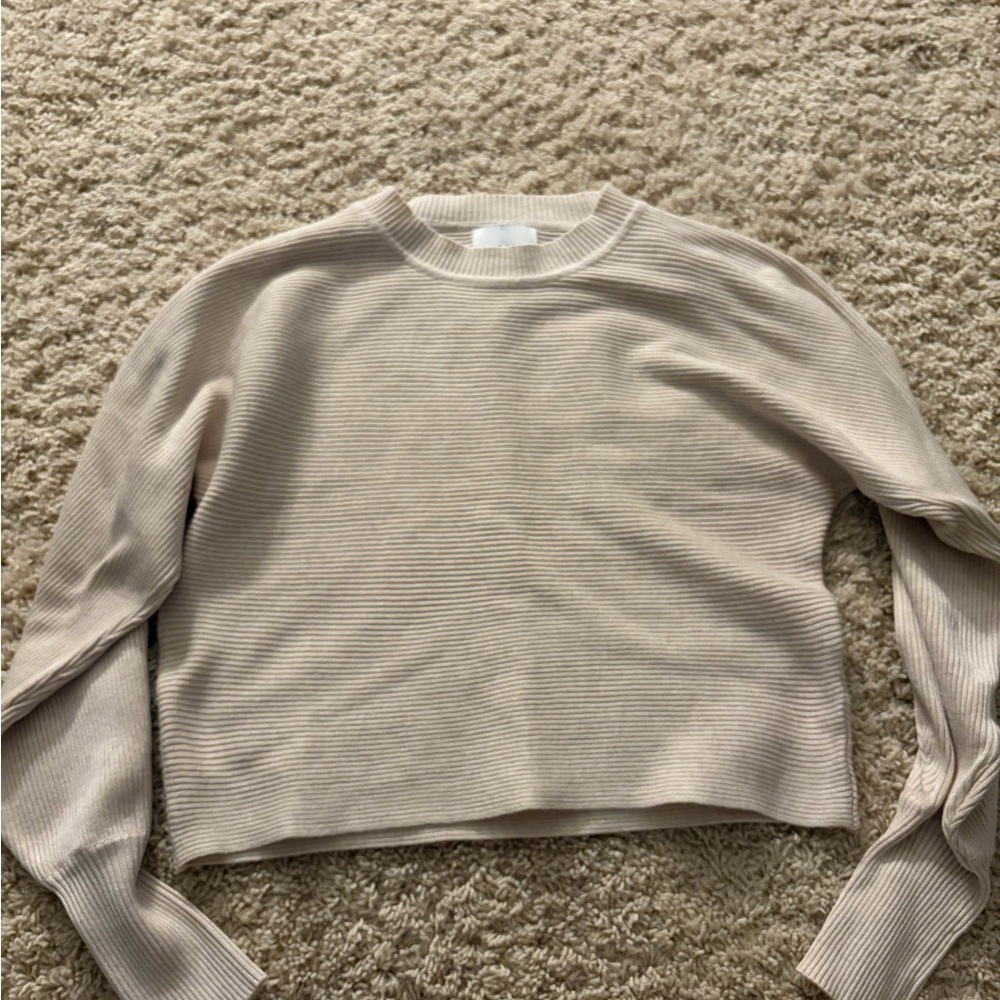 Pink Rose Women's Light Beige Ribbed Sweater